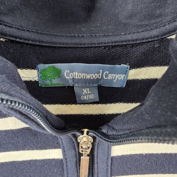 Cottonwood Canyon Womens Navy Striped Jacket XL Cotton/Polyester - Picture 3 of 7